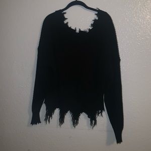 Distressed Knit Crop Sweater